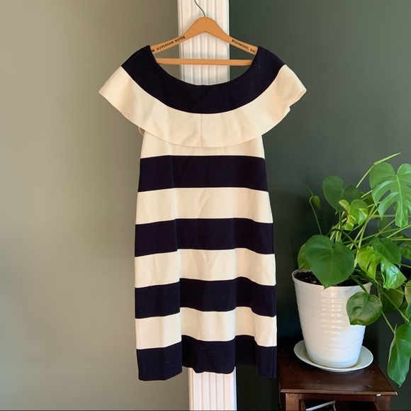Ann Taylor Off Shoulder Nautical Striped sweater dress - Picture 6 of 8